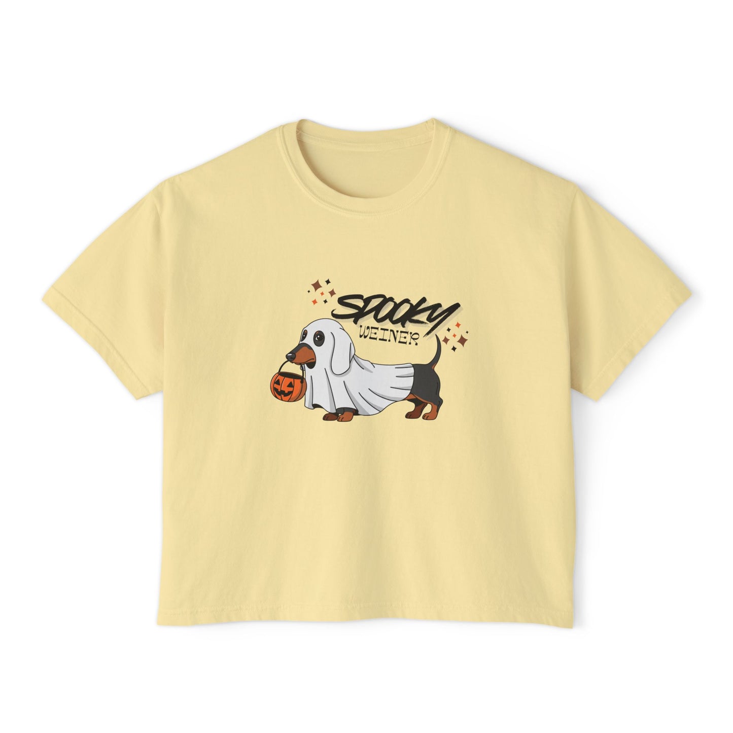 Spooky Weiner Dachshund Halloween Boxy Tee