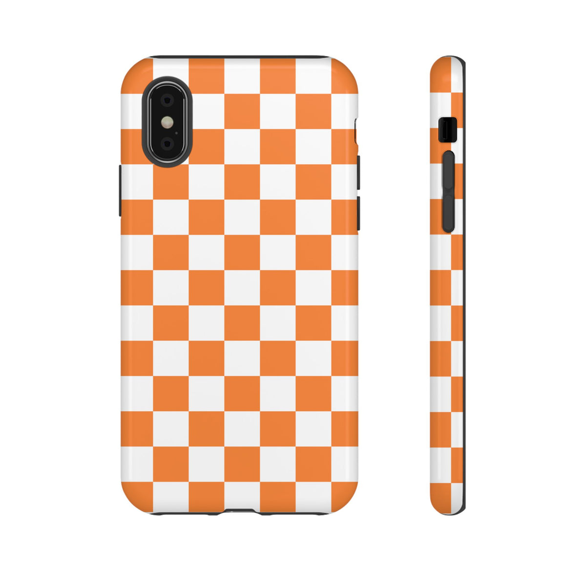 Orange and White Checkerboard Phone Case | Tough Case