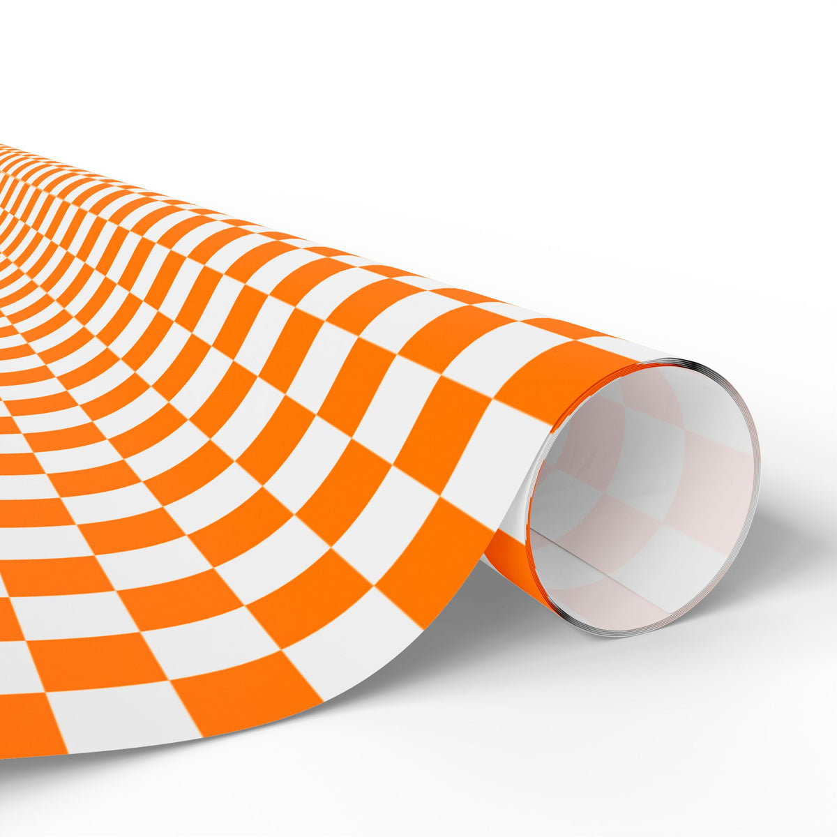 Orange & White Checkerboard Gift Wrap