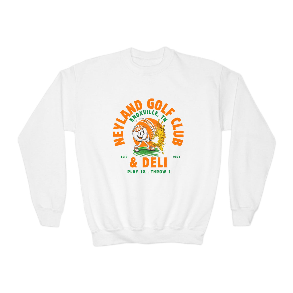 Neyland Golf Club & Deli Youth Crewneck Sweatshirt — Vintage Collegiate football Tee