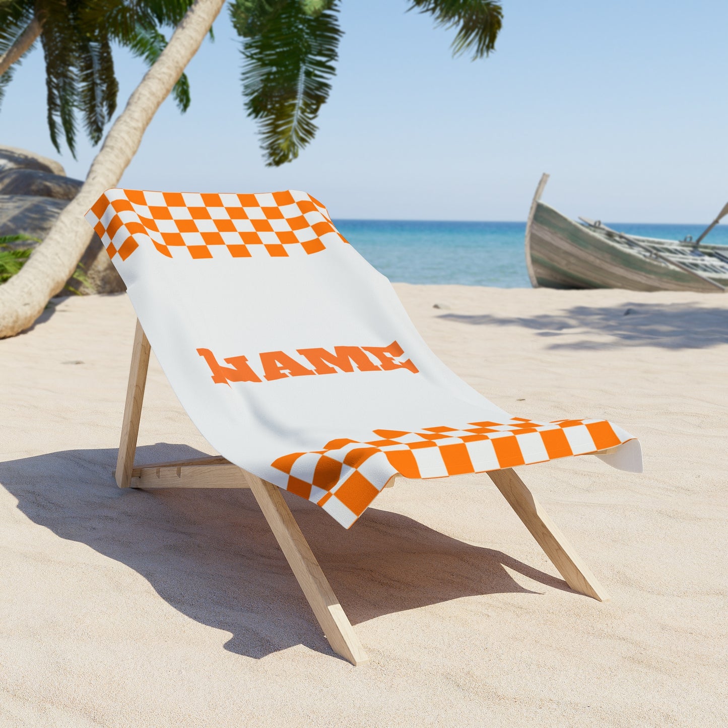 Personalized Checkerboard Beach Towel