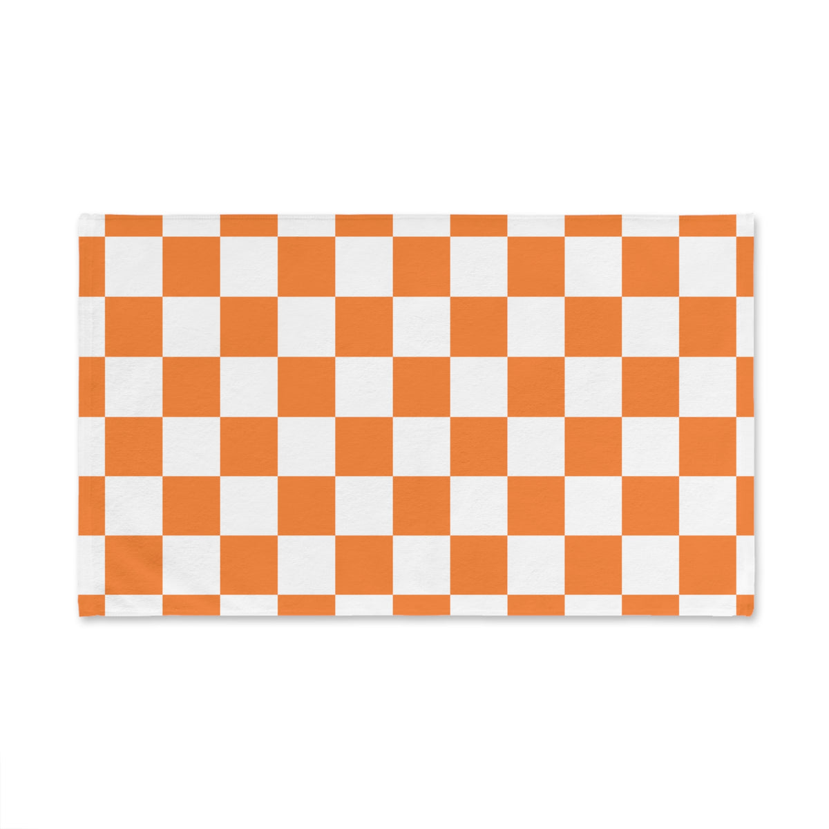 Orange Checkerboard Hand Towel — Retro Kitchen & Bath Accent