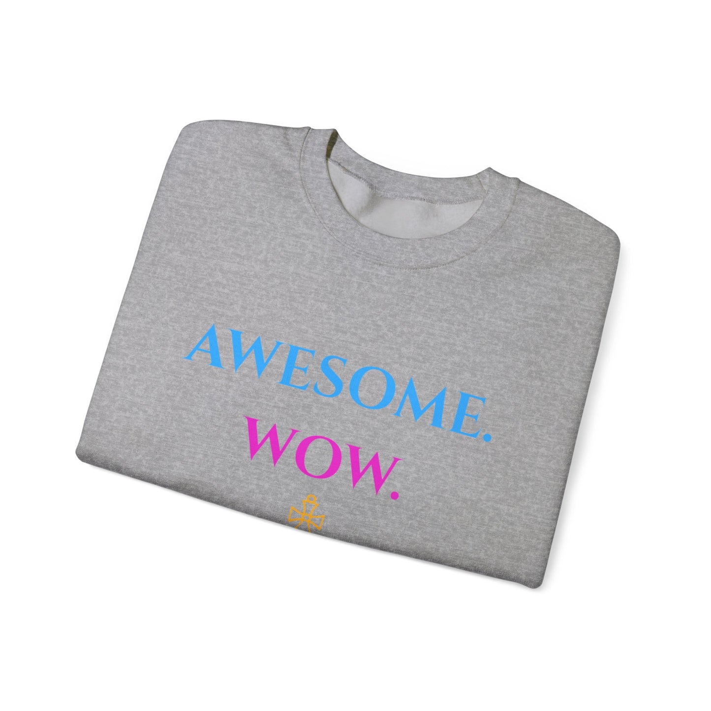 Hamilton-Inspired "Awesome. Wow." Crewneck Sweatshirt — Broadway Lyrics & Doodle Design