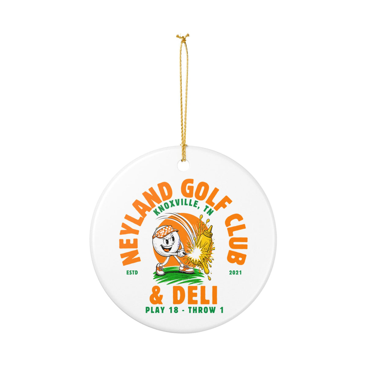 Neyland Golf Club & Deli Ceramic Ornament — Knoxville Lane Hater Holiday Decoration
