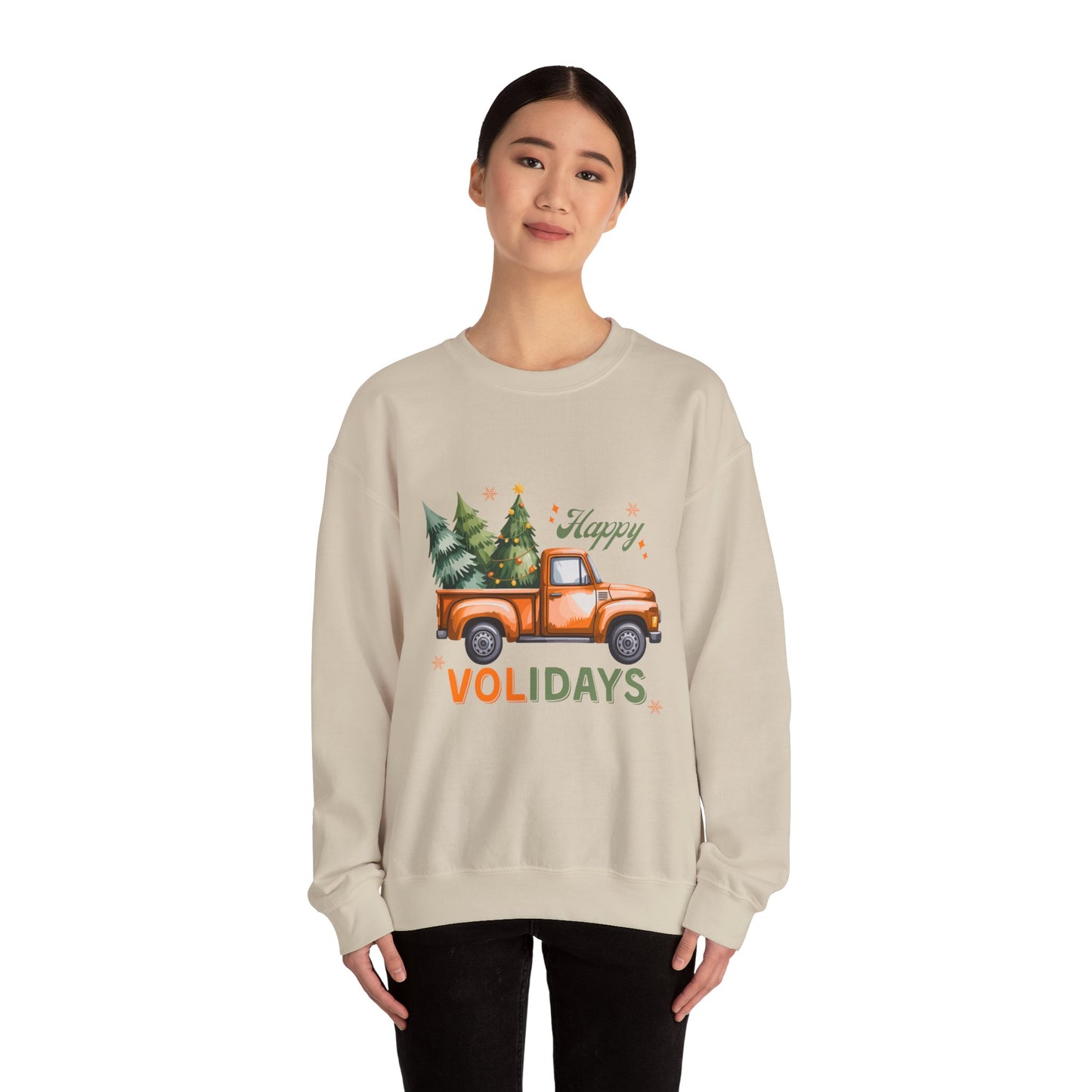 "Happy Volidays" Christmas Tree Pickup Crewneck
