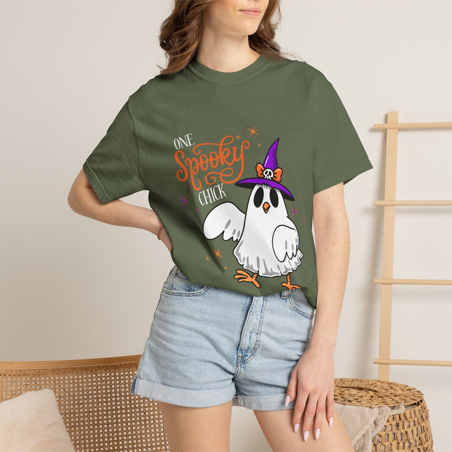 Ghost Chicken T-Shirt — "One Spooky Chick" Halloween Tee