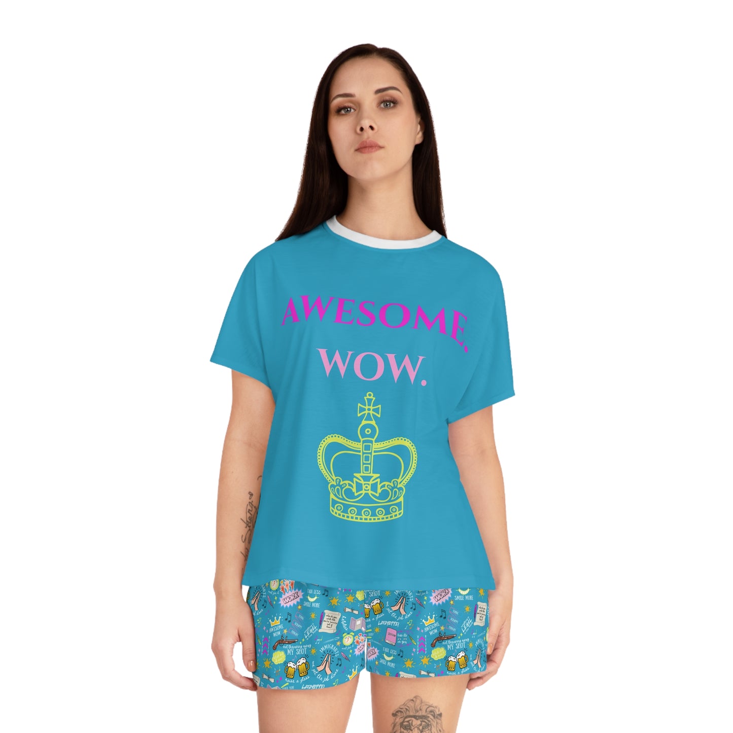 Hamilton-Inspired Turquoise Pajama Set — Women's Broadway Lyrics Sleepwear
