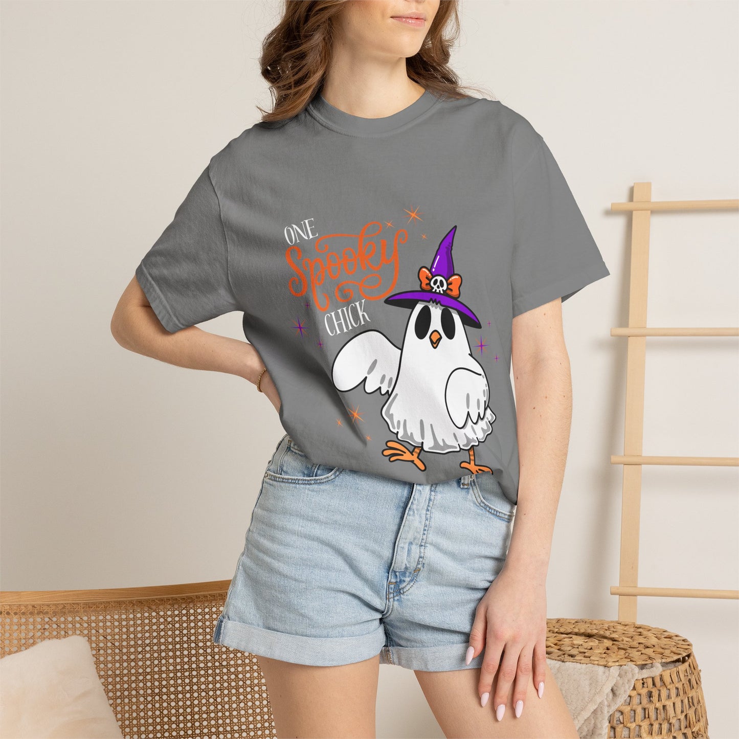 Ghost Chicken T-Shirt — "One Spooky Chick" Halloween Tee