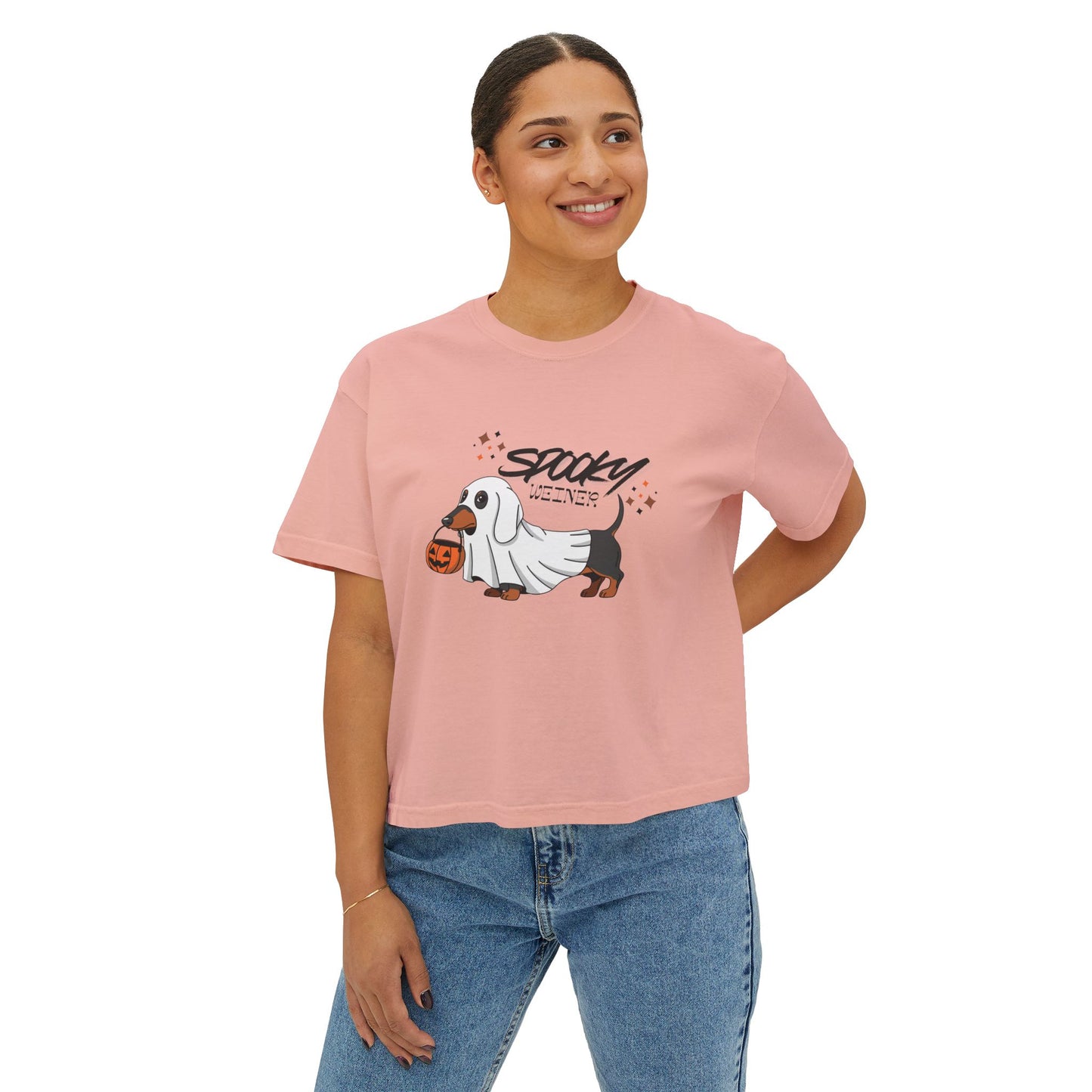 Spooky Weiner Dachshund Halloween Boxy Tee