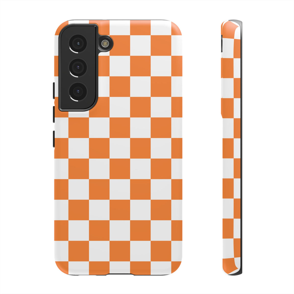 Orange and White Checkerboard Phone Case | Tough Case