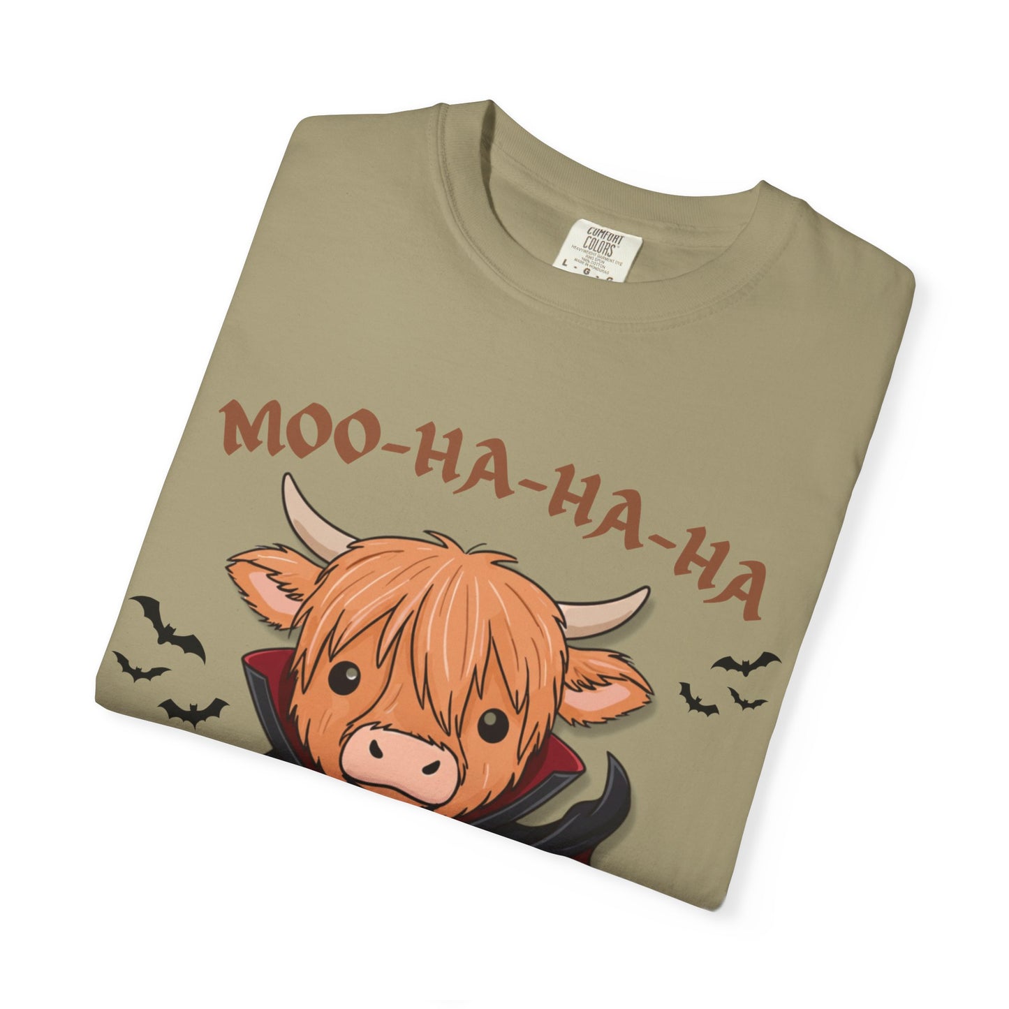 Highland Cow Vampire T-Shirt — "Moo-Ha-Ha-Ha" Cute Halloween Tee