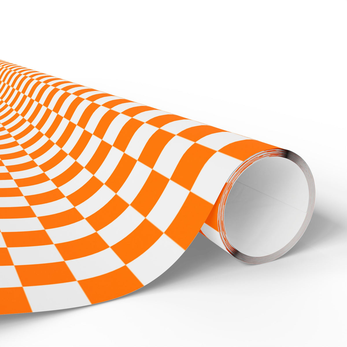 Orange & White Checkerboard Gift Wrap