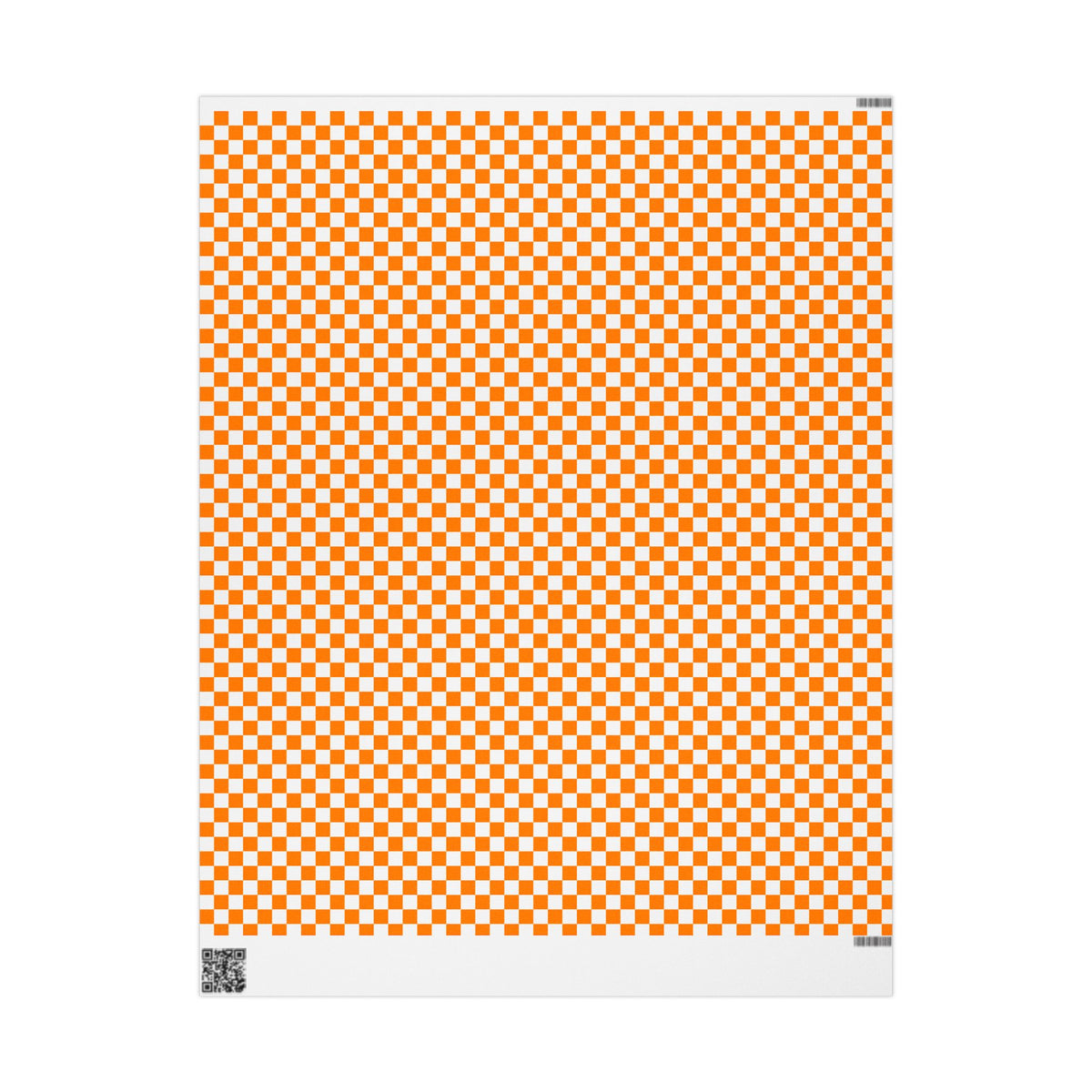 Orange & White Checkerboard Gift Wrap