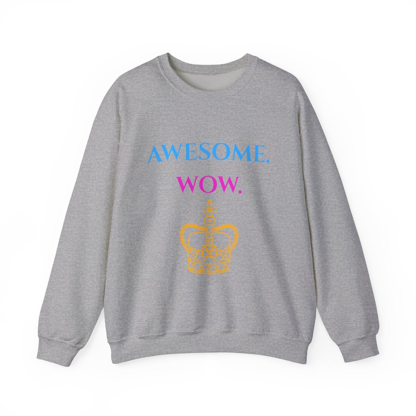 Hamilton-Inspired "Awesome. Wow." Crewneck Sweatshirt — Broadway Lyrics & Doodle Design