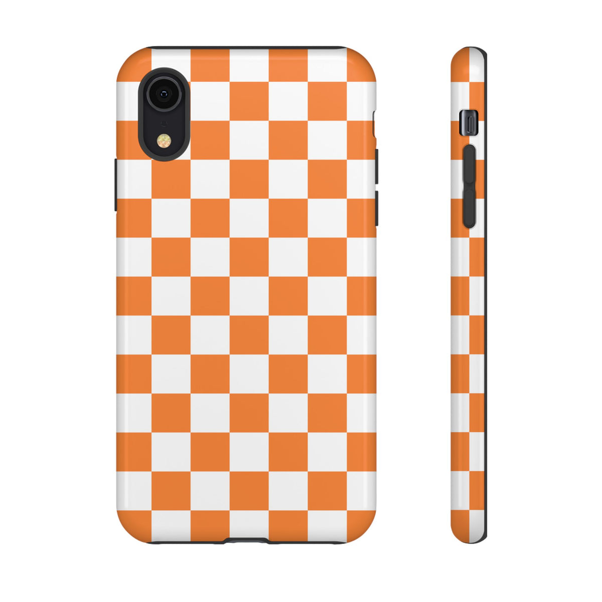Orange and White Checkerboard Phone Case | Tough Case