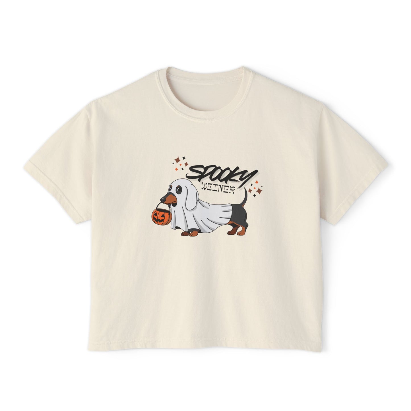 Spooky Weiner Dachshund Halloween Boxy Tee