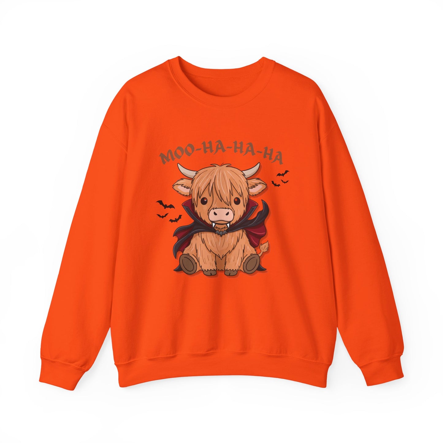Cow Vampire Sweatshirt - "Moo-Ha-Ha-Ha" Cute Halloween Crewneck