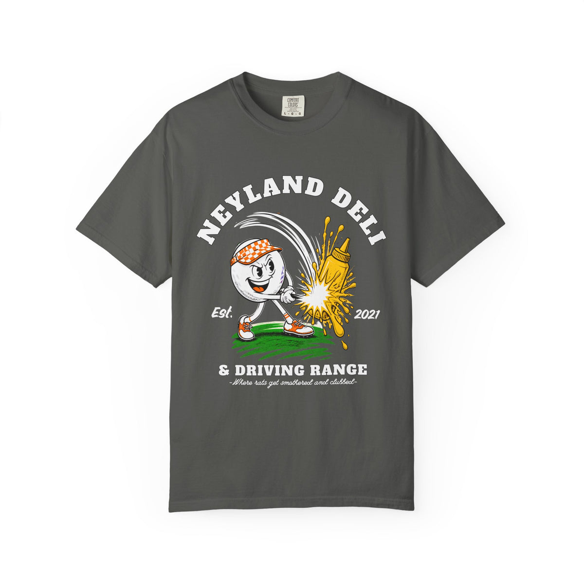 Neyland Deli & Driving Range T-Shirt — Retro Golf Sandwich Shop Tee