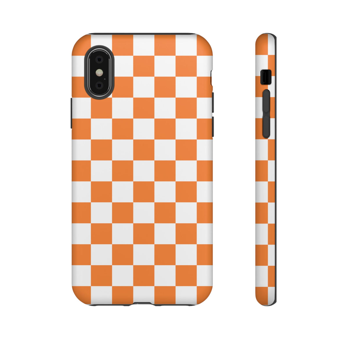 Orange and White Checkerboard Phone Case | Tough Case