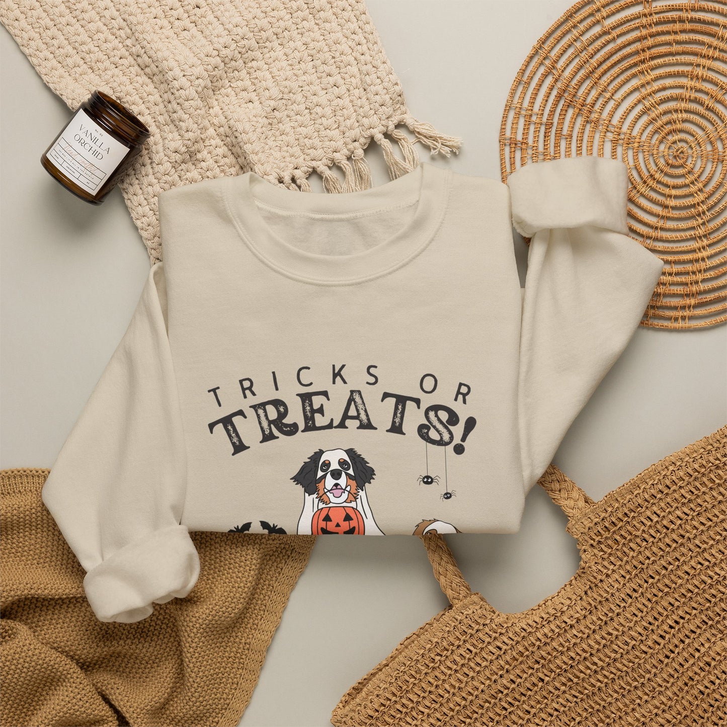 Halloween Dogs Sweatshirt — "Tricks or Treats!" Crewneck