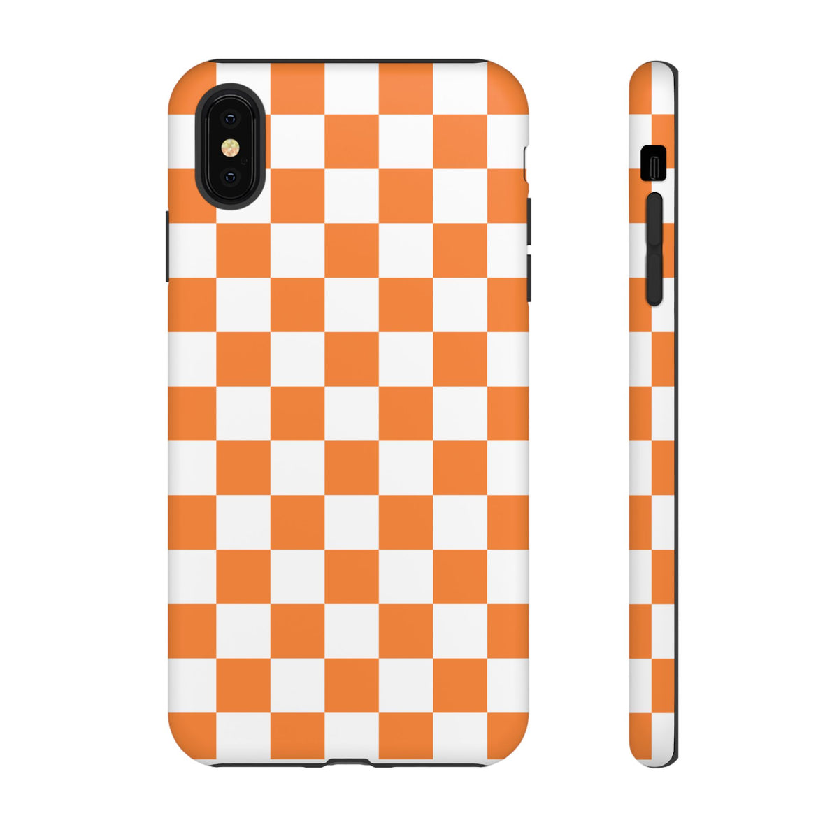 Orange and White Checkerboard Phone Case | Tough Case