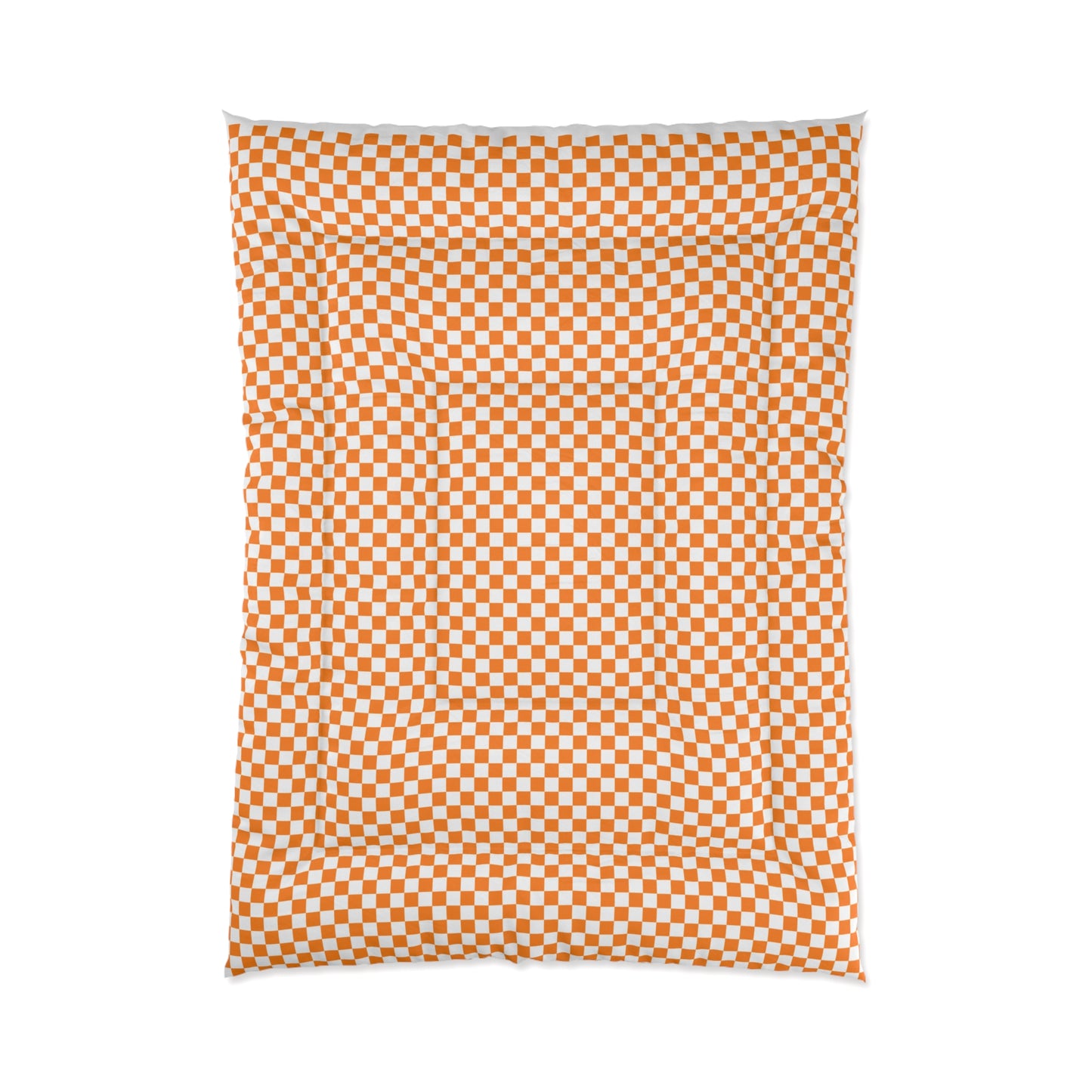 Orange and White Checkerboard Comforter — Game Day Bedding
