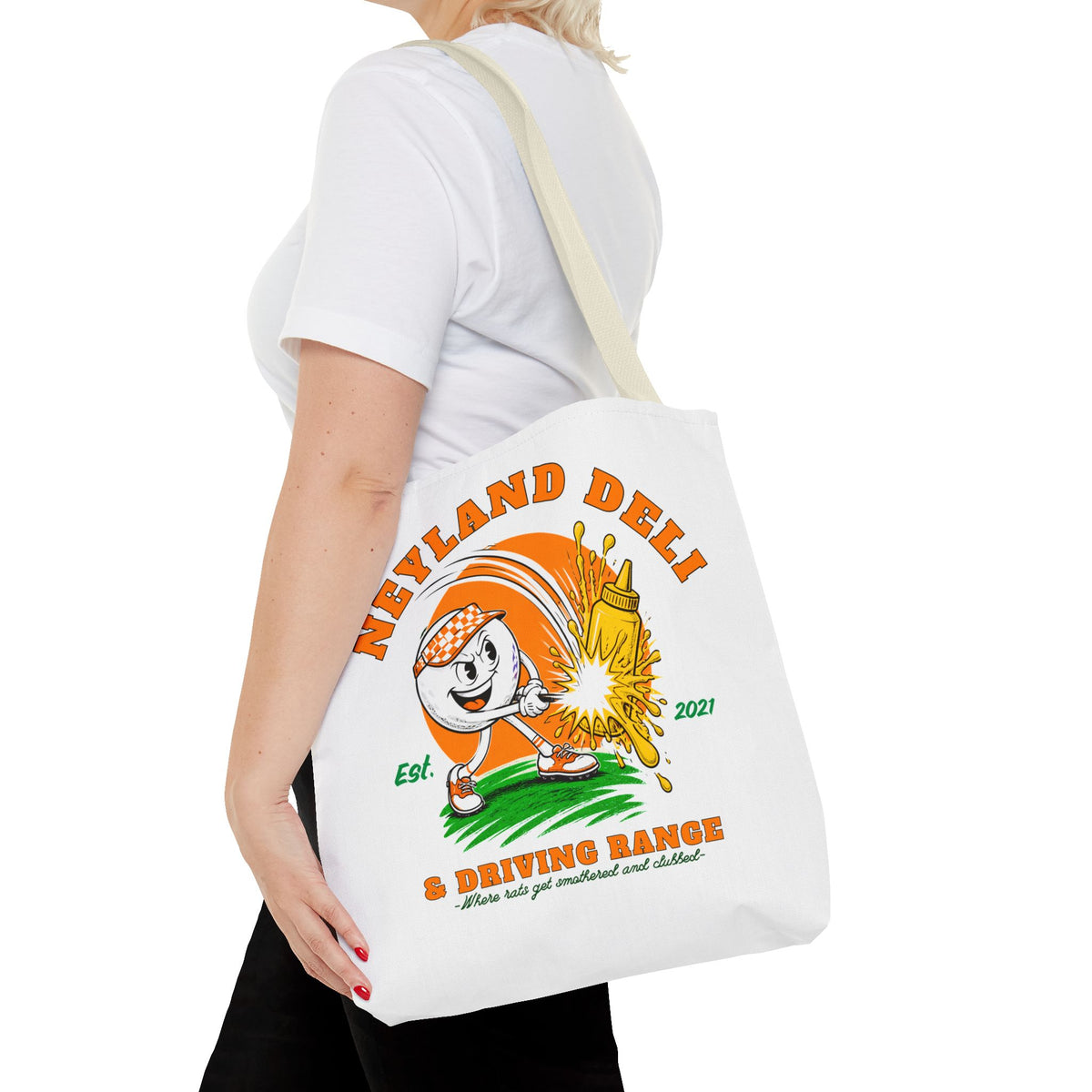 Neyland Deli & Driving Range Tote Bag — funny TN football graphic