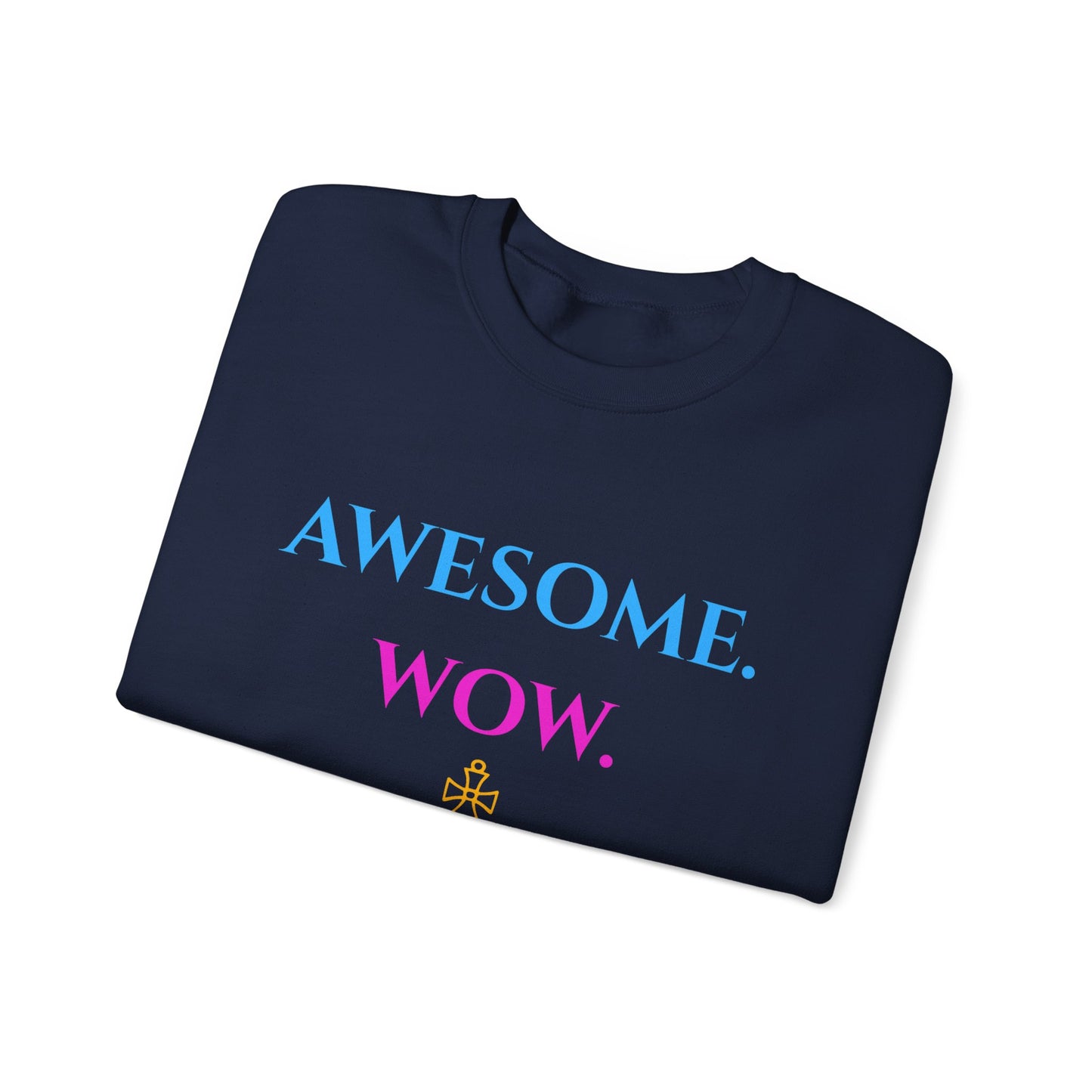 Hamilton-Inspired "Awesome. Wow." Crewneck Sweatshirt — Broadway Lyrics & Doodle Design