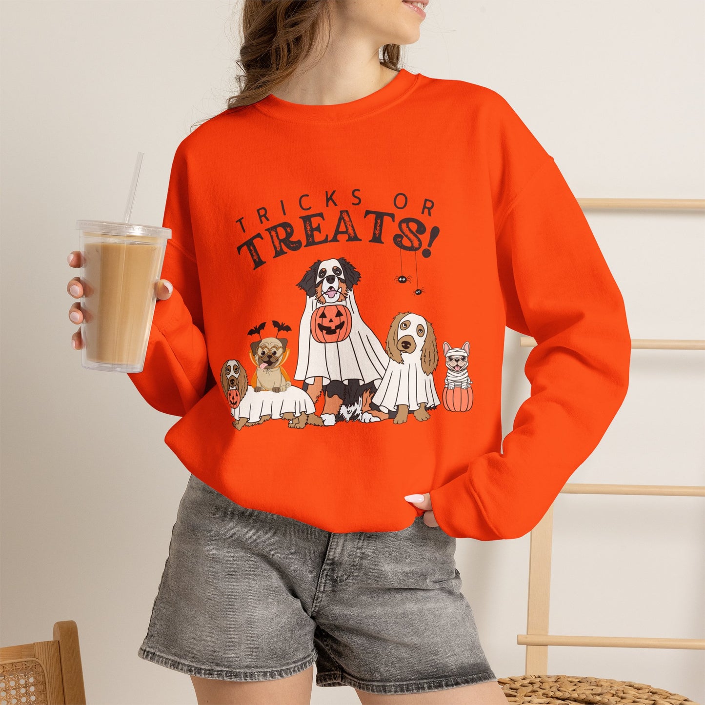 Halloween Dogs Sweatshirt — "Tricks or Treats!" Crewneck