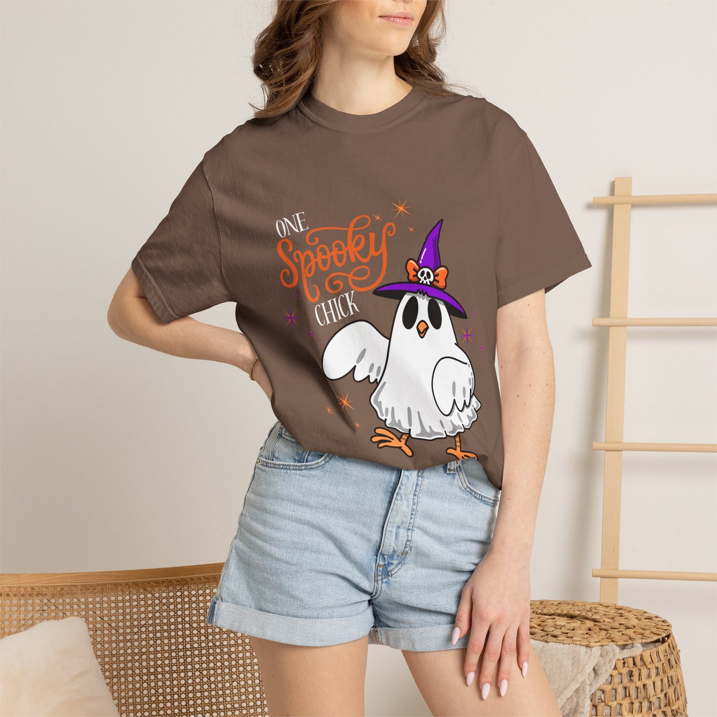 Ghost Chicken T-Shirt — "One Spooky Chick" Halloween Tee