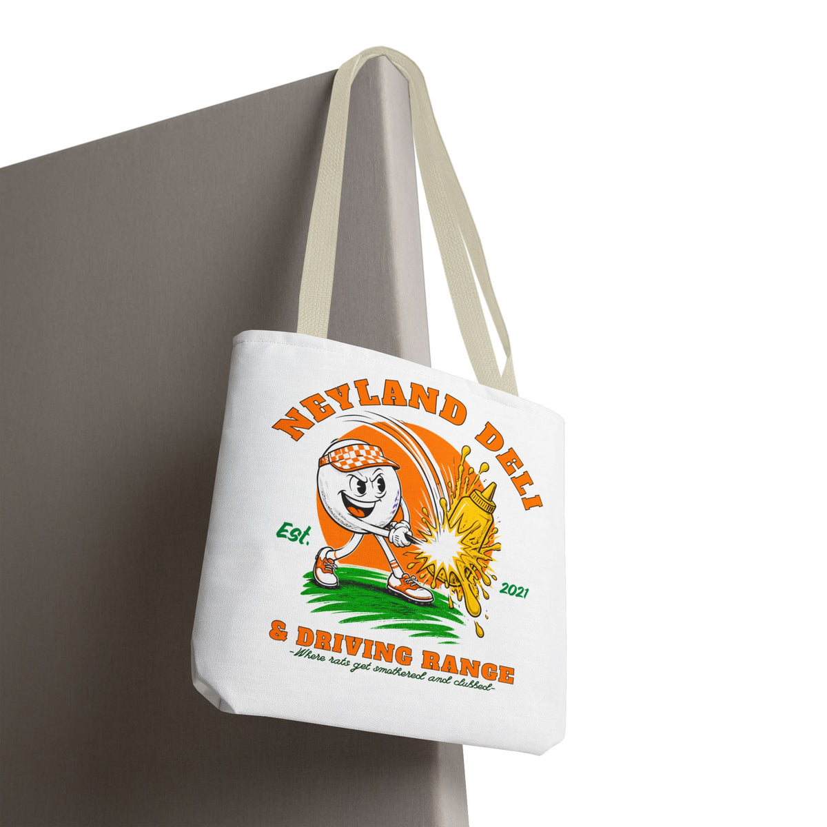 Neyland Deli & Driving Range Tote Bag — funny TN football graphic