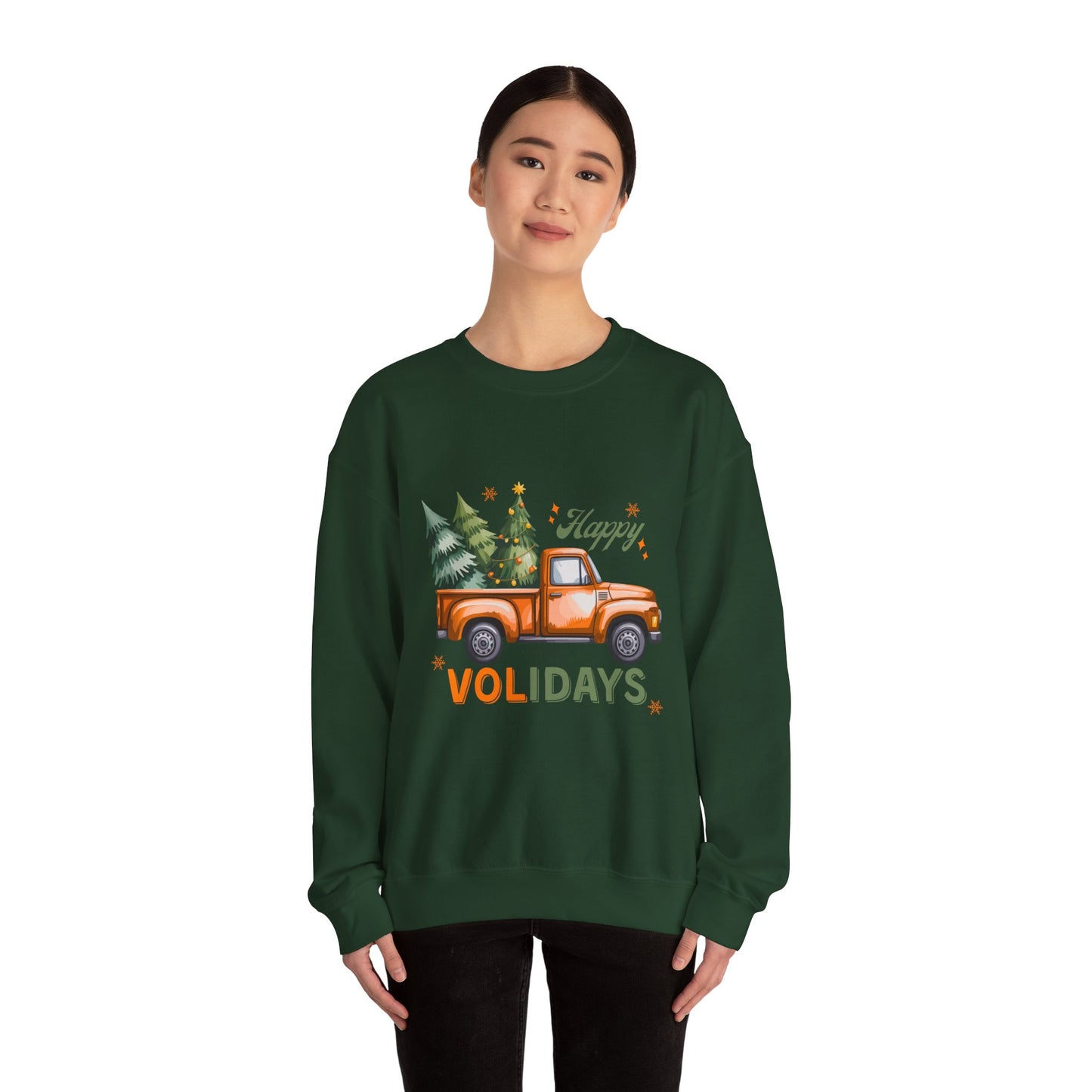 "Happy Volidays" Christmas Tree Pickup Crewneck