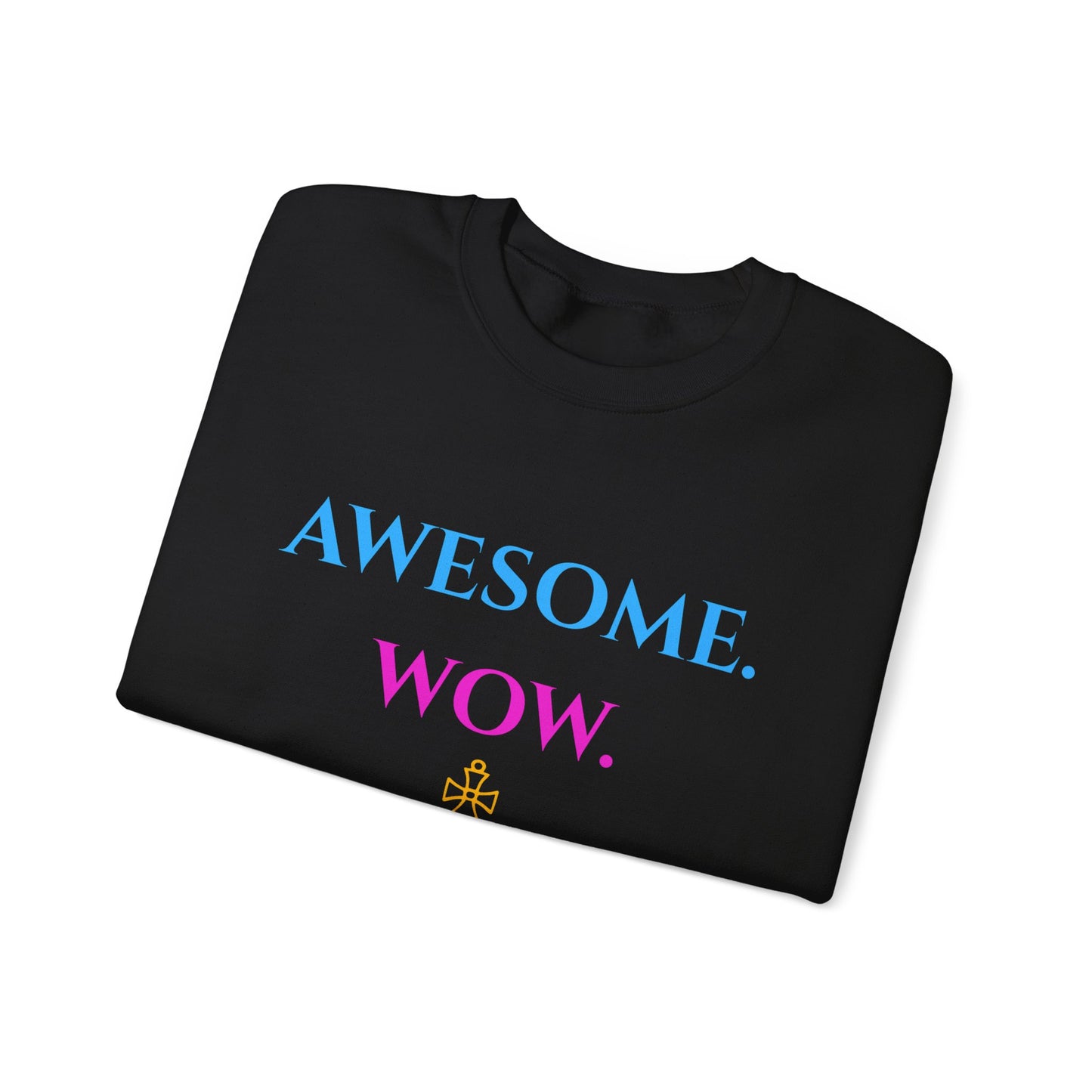 Hamilton-Inspired "Awesome. Wow." Crewneck Sweatshirt — Broadway Lyrics & Doodle Design