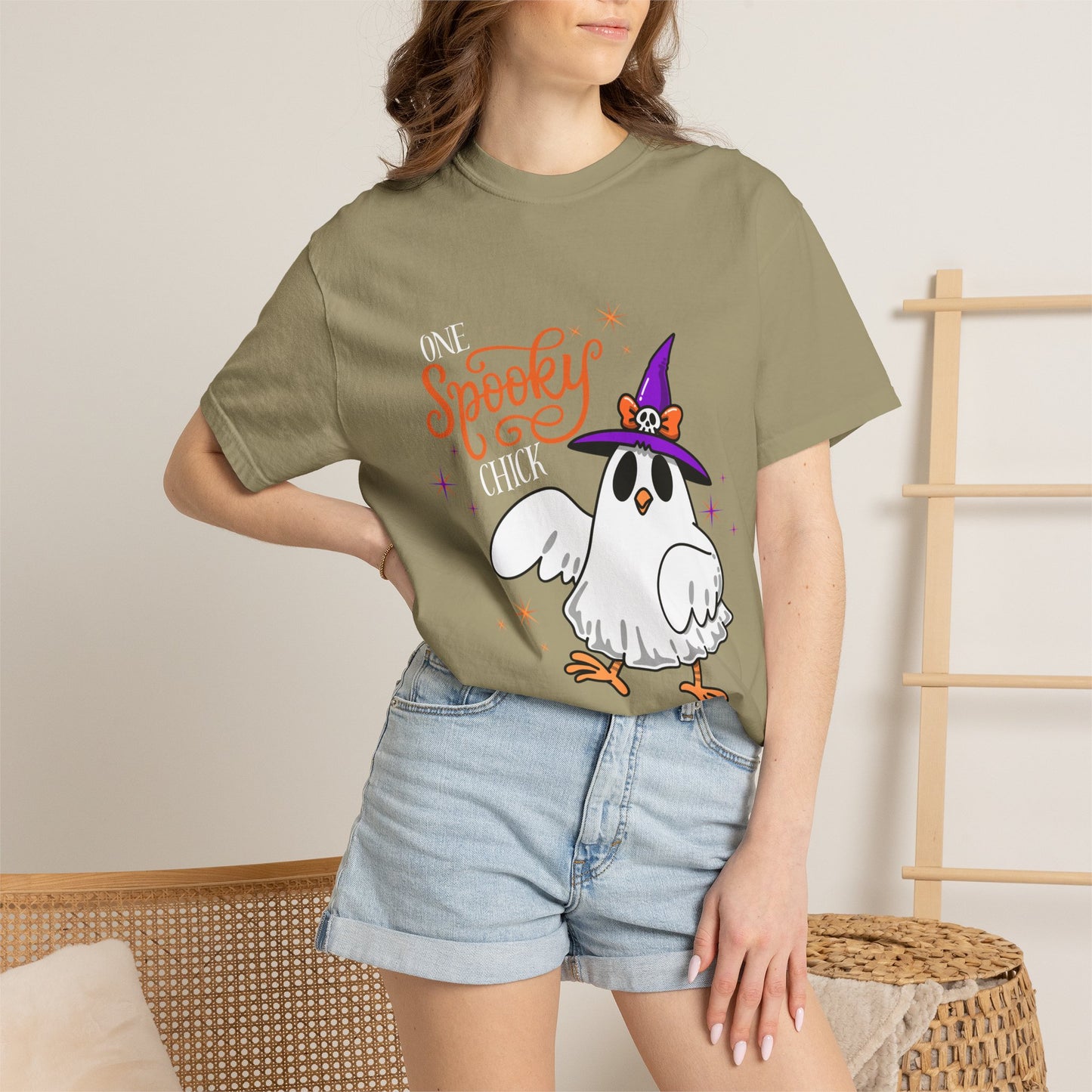 Ghost Chicken T-Shirt — "One Spooky Chick" Halloween Tee