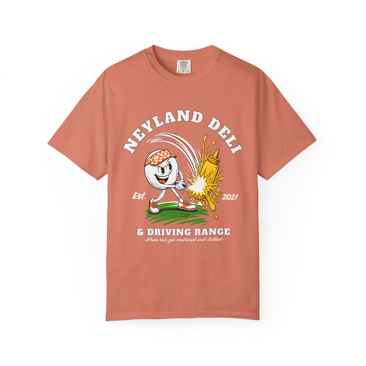 Neyland Deli & Driving Range T-Shirt — Retro Golf Sandwich Shop Tee
