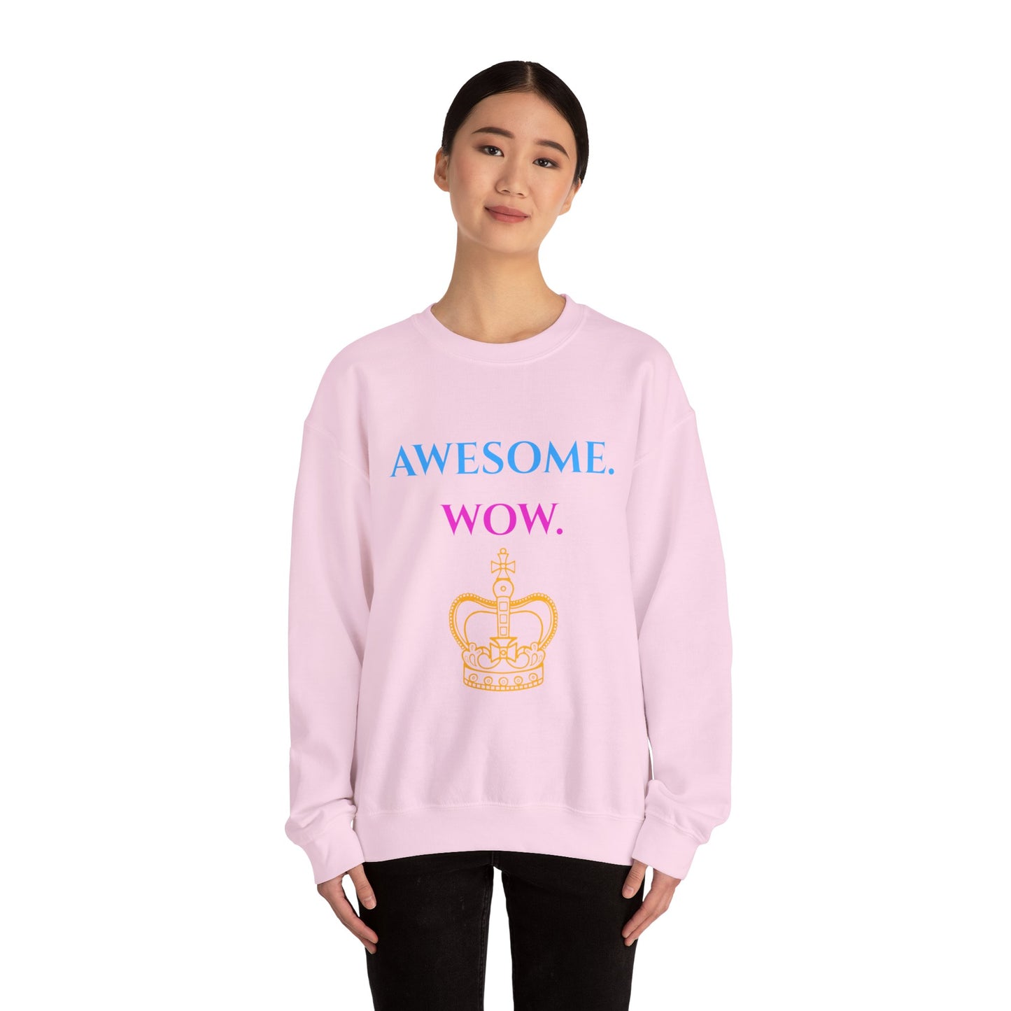 Hamilton-Inspired "Awesome. Wow." Crewneck Sweatshirt — Broadway Lyrics & Doodle Design