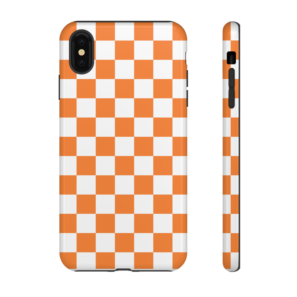 Orange and White Checkerboard Phone Case | Tough Case