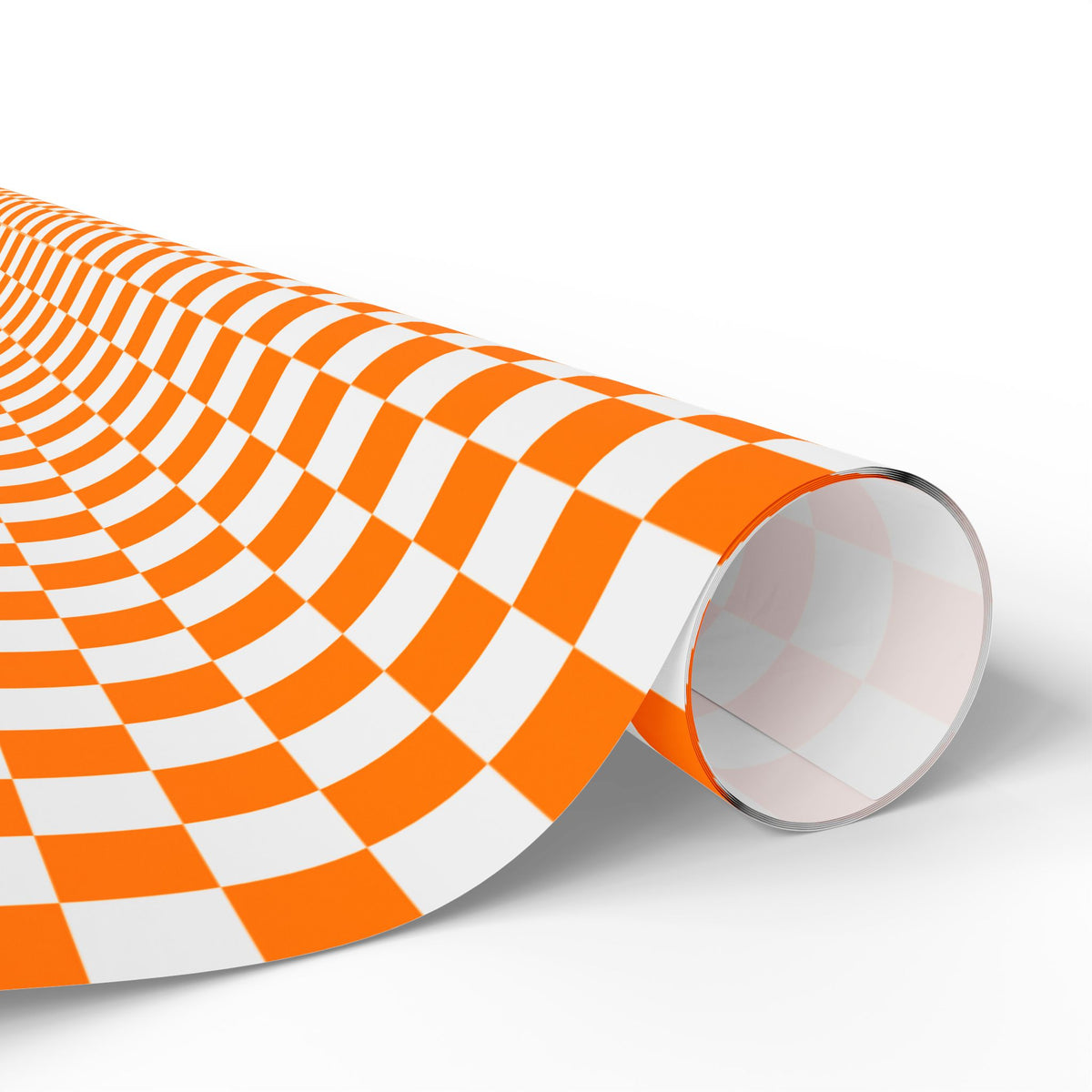 Orange & White Checkerboard Gift Wrap