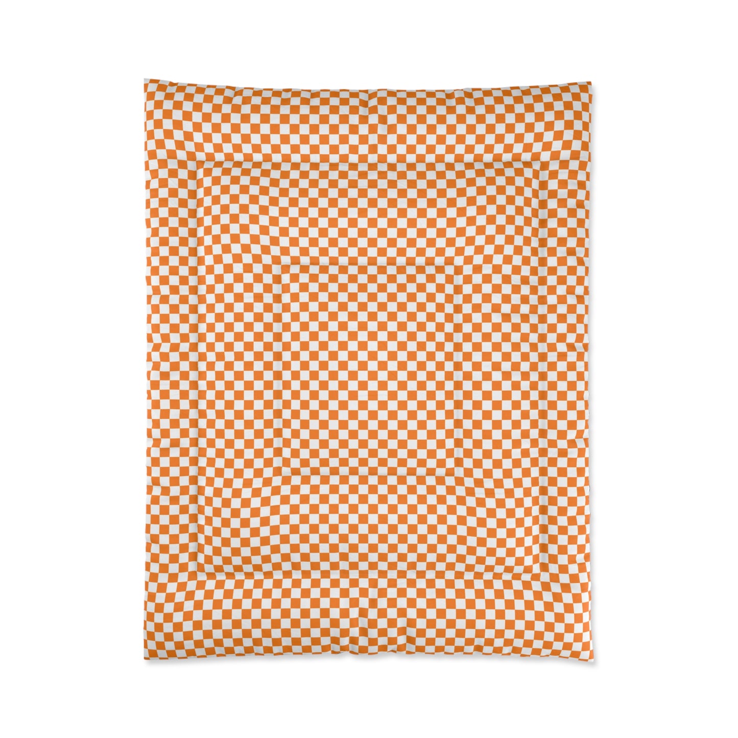 Orange and White Checkerboard Comforter — Game Day Bedding