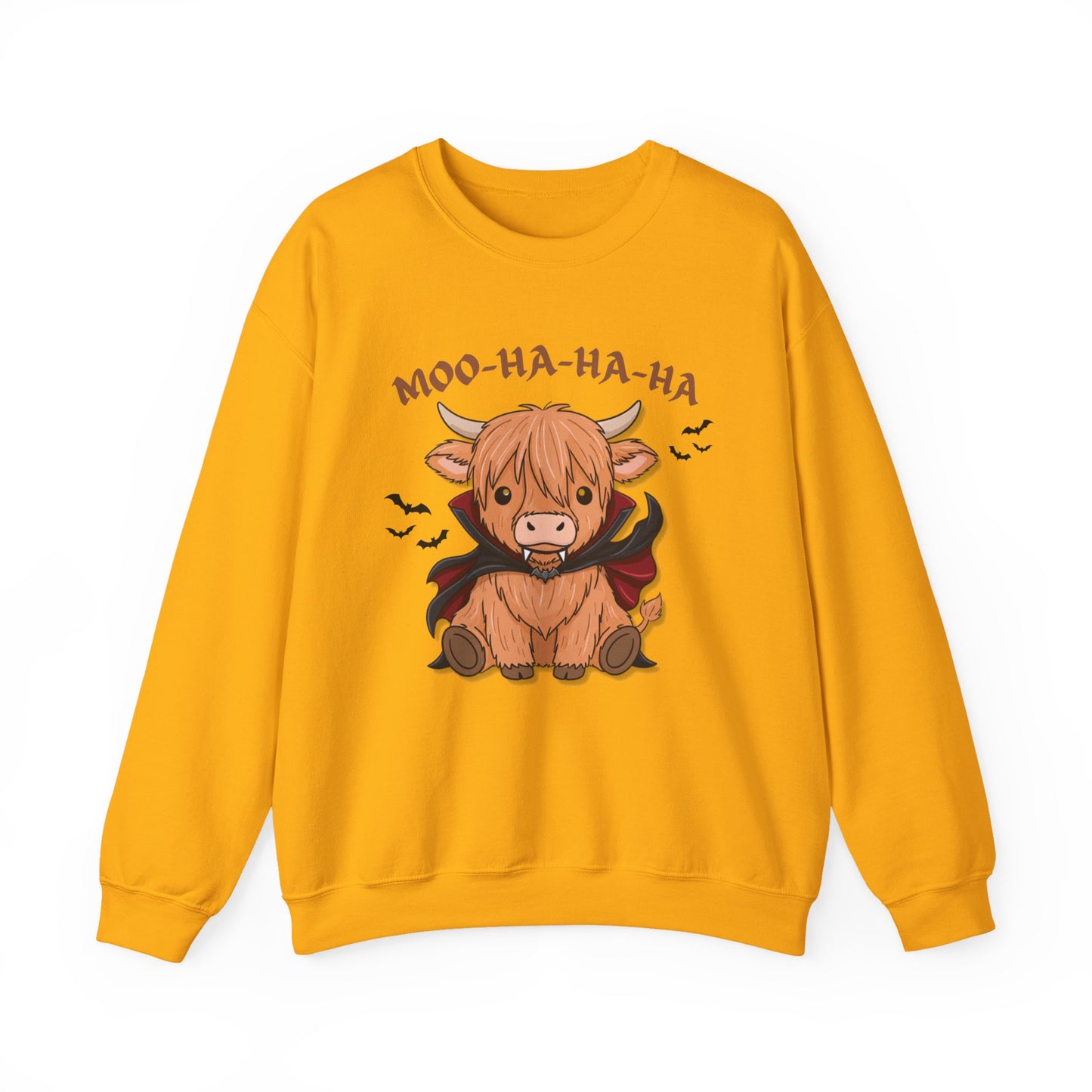 Cow Vampire Sweatshirt - "Moo-Ha-Ha-Ha" Cute Halloween Crewneck