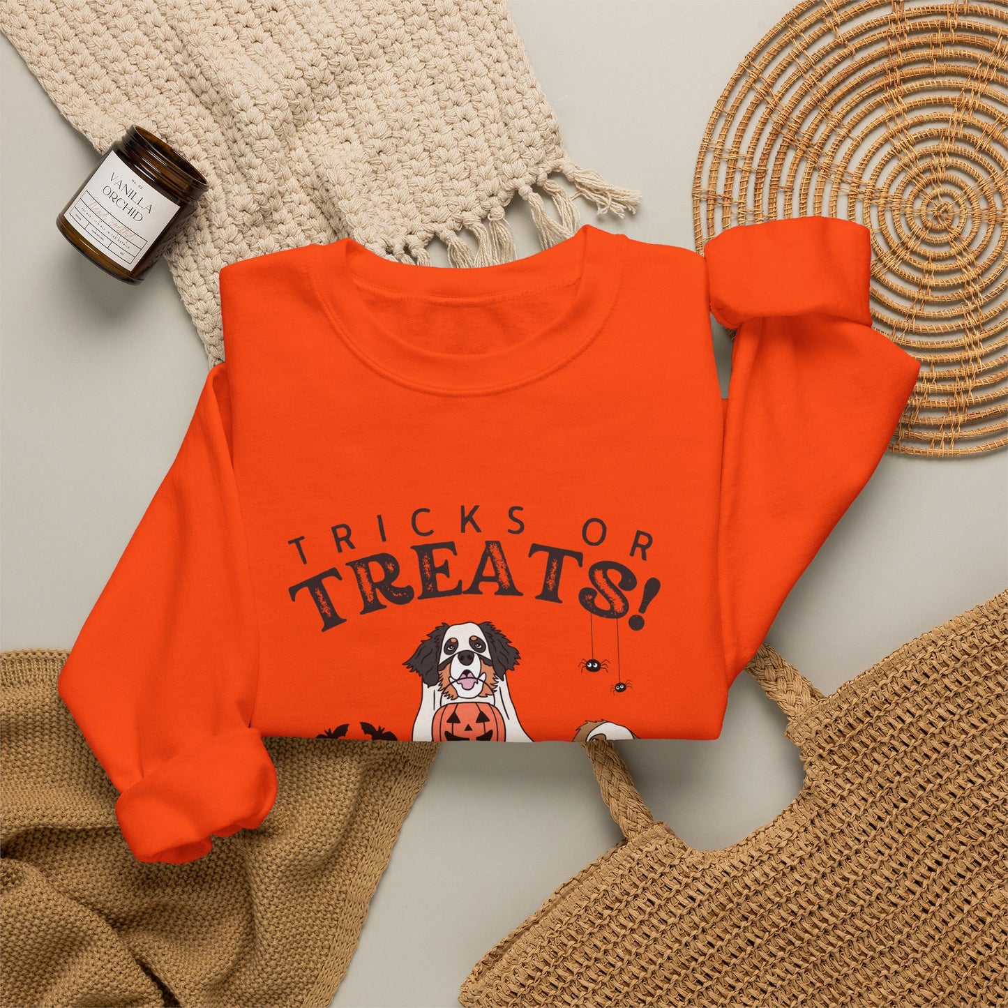 Halloween Dogs Sweatshirt — "Tricks or Treats!" Crewneck