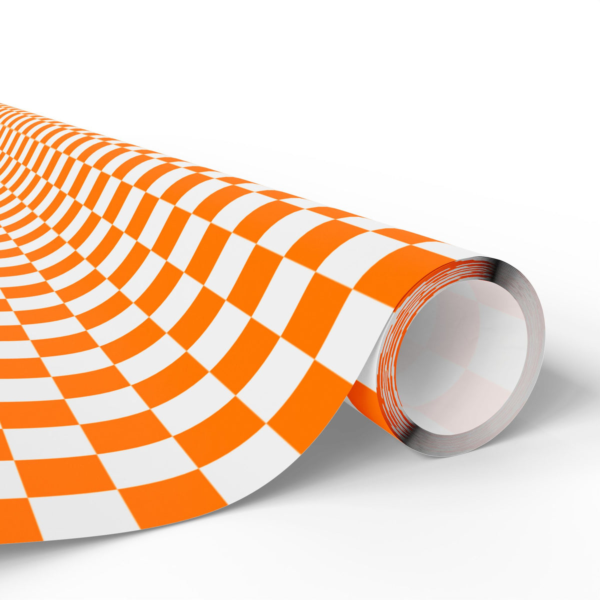 Orange & White Checkerboard Gift Wrap