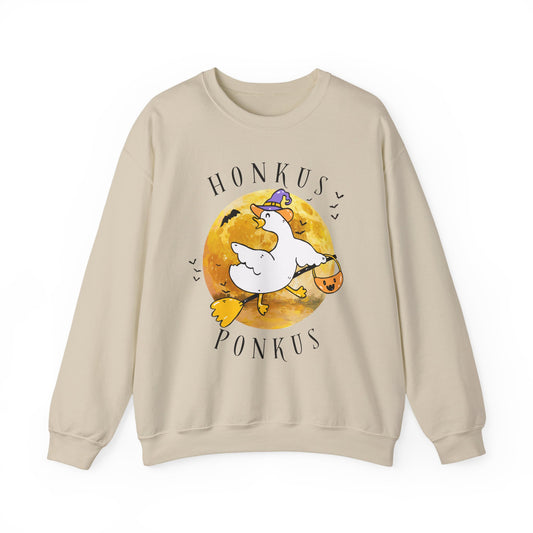 Honkus Ponkus Goose Sweatshirt — Cute Halloween Graphic Crewneck