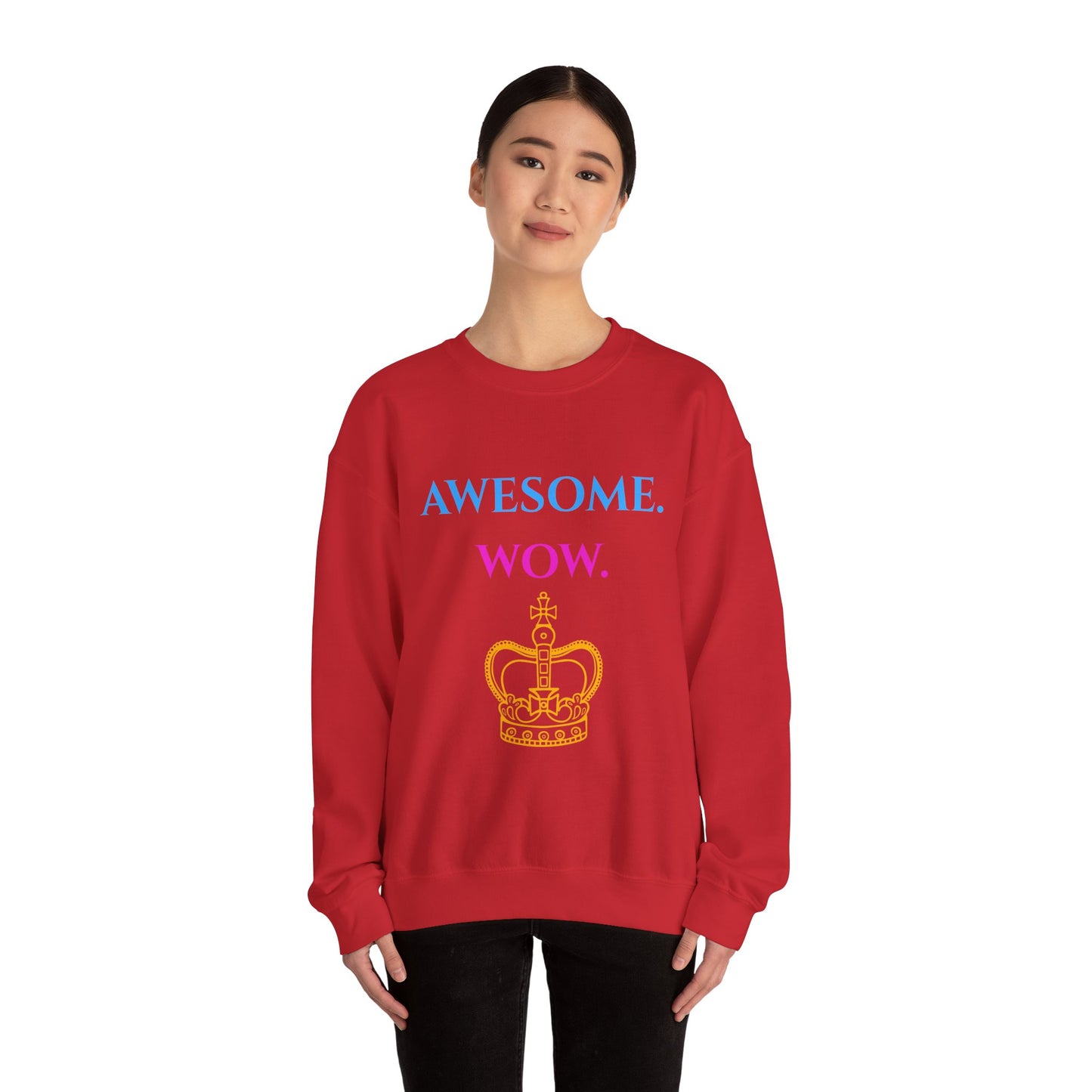 Hamilton-Inspired "Awesome. Wow." Crewneck Sweatshirt — Broadway Lyrics & Doodle Design