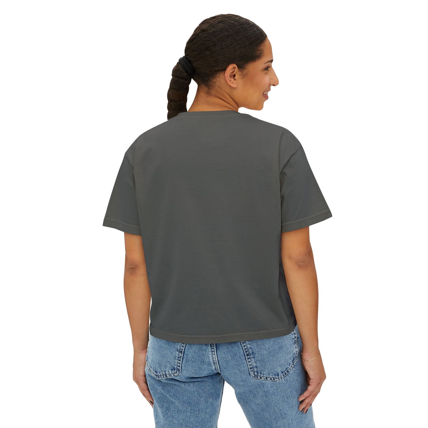 Women's Boxy Tee — "Tricks or Treats!" Halloween Dogs Graphic Tee