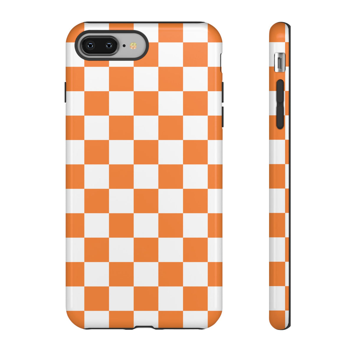 Orange and White Checkerboard Phone Case | Tough Case
