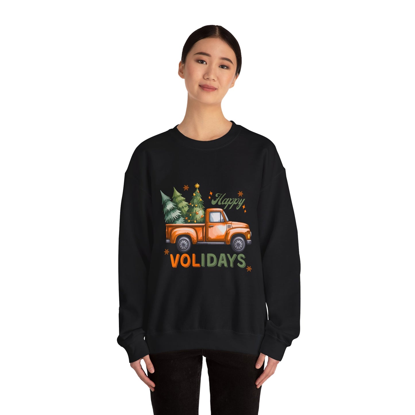 "Happy Volidays" Christmas Tree Pickup Crewneck
