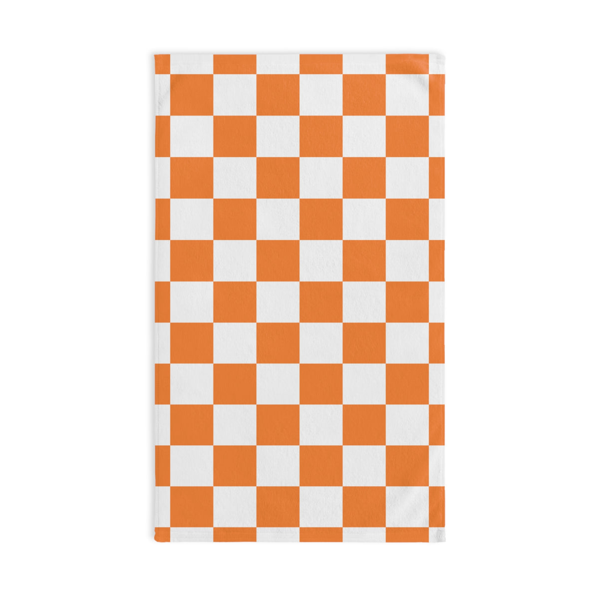Orange Checkerboard Hand Towel — Retro Kitchen & Bath Accent