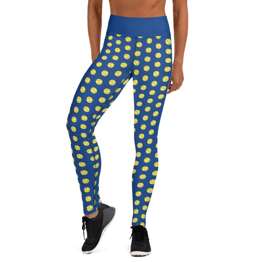 Softball Print Adult Yoga Leggings - ROYAL