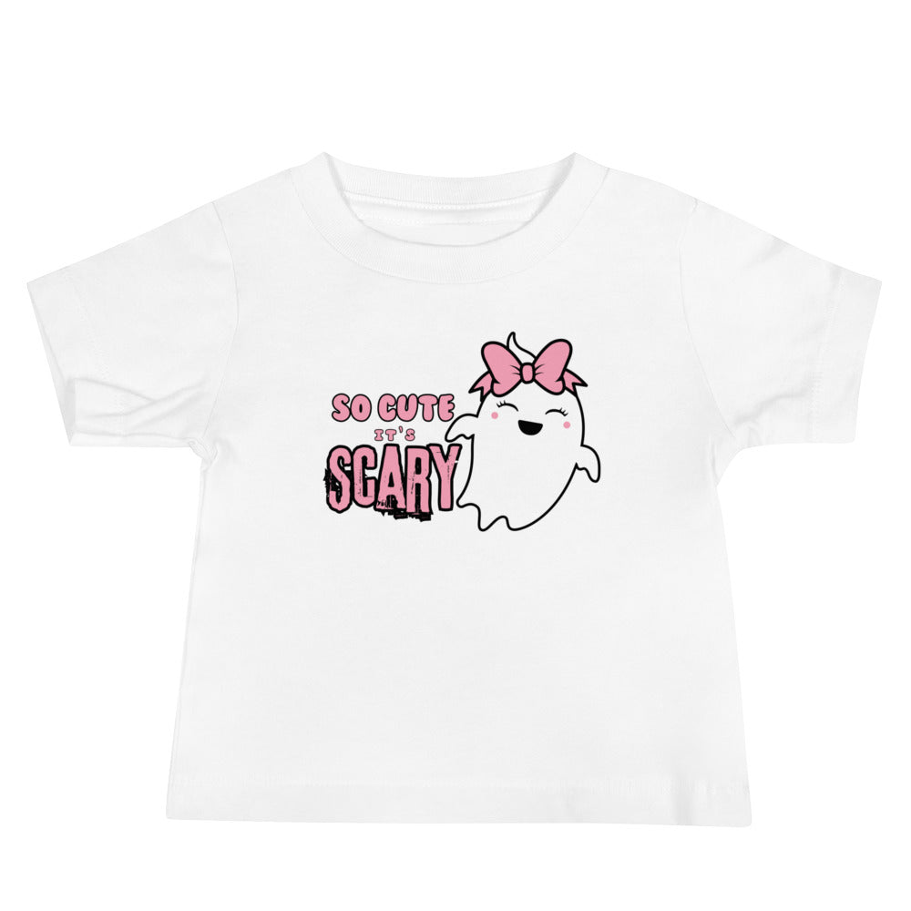 So Cute it's Scary Pink Bow Baby Jersey Short Sleeve Tee